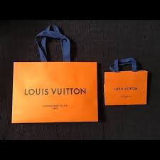 2 Louis Vuitton Paper Bags In Imperial Saffron Bundle Of 2 Louis Vuitton Paper Bags In Imperial Saffron 1 7 3 4 H Louis Vuitton Paper Bag Design Bags