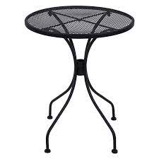 3 pcs bistro conversation set: Black Steel Mesh Round Outdoor Bistro Table 24 At Home