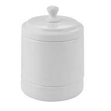 Pottery vanity trays coastal flats. Elle Collection Embossed Ceramic Cotton Ball Jar With Lid White Figurines Home Kitchen Fcteutonia05 De