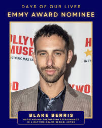 We're thrilled to celebrate @blakeberris and his Daytime Emmy® nomination  for Outstanding Supporting Performance! 💙🎉 #daysofourlives #Days #DOOL
