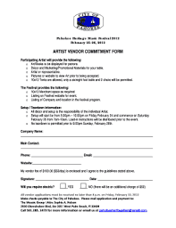 Fillable Online Artist Vendor Commitment Form Fax Email Print Pdffiller Contextual translation of commitment form into english. artist vendor commitment form