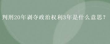 判刑20年剝奪政治權利3年是什麽意思？-愛 ...