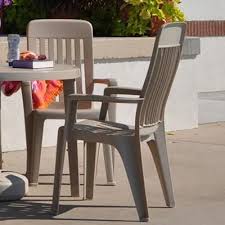 Resin Stacking High Back Mission Commercial Grade Chair Outdoor Furniture Sets Patio Furniture Sets Outdoor Chairs