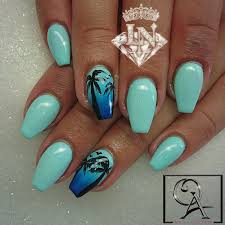 Black And Light Blue Nail Designs Pin By Tressa On Summer Nail Art Palm Tree Nails Tree Nails Nail Designs