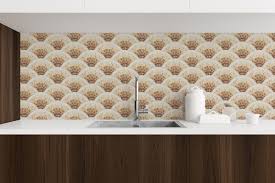 Retro nero scallop 13.11 in. Kitchenwalls Backsplash Wallpaper Retro Mosaic