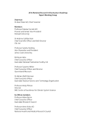 2016 National Research Infrastructure Roadmap Expert Working Group Chairman  Dr Alan Finkel AO, Chief Scientist Members Professo