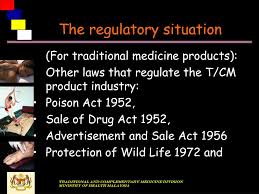 As defined under the sales of drug act 1952, medicine (drug) is including any materials, products or articles intended or attempted to be used on humans or animals either internally or externally, for medical purposes. Ppt Updates On The New Legislation Pertaining To Tcm Powerpoint Presentation Id 3338097