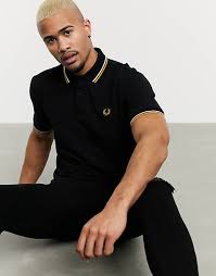 Get it as soon as wed, jun 16. Fred Perry Twin Tipped Logo Polo In Black White Gold Campus Property