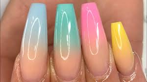 We are sure that you would love this lovely pastel nail color for yourself. Acrylic Nails Pastel Ombre Youtube