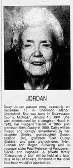 Obituary for Daisy JORDAN