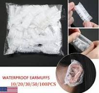10-100X Disposable Waterproof Ear Cover Bath Shower Salon Ear Hair Dyeing Tool