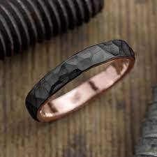 4mm 14k Rose Gold Mens Wedding Band Hammered Matte Rhodium Rose Gold Mens Wedding Band Yellow Gold Mens Wedding Ring Mens Wedding Rings