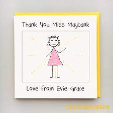 Sending a thank you card to your child's teacher but stuck for words? Draw Your Own Card Teacher Card Thank You Card Personalised Card Thank You Teacher Tea Teachers Day Card Teacher Thank You Cards Teachers Day Drawing