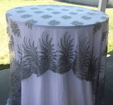 Vintage Wedding Tablecloth Silver Lace Tablecloth Silver Table Overlay Lace Table Overlay Table Overlay Wedding Tablecloths Wedding Table Linens Lace Table