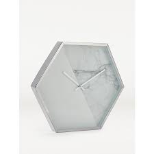 With digital, wall and alarm clocks, as a well as a clock making kit so you can tell the. Grey Hexagon Marble Wall Clock Home George At Asda