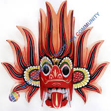 Wall decorations in sri lanka. Sri Lanka Traditional Mask Gini Raksha Kaduru Wood Natural Paint Wall Decor
