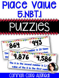 Place Value Puzzles Common Core Aligned 5 Nbt 1