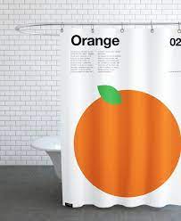 What colors do shower curtain liners come in? Orange Shower Curtain Juniqe