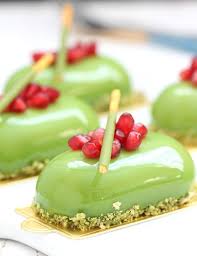 Matcha Pomegranate Entremets Mousse Recipes Matcha Dessert Matcha Cake