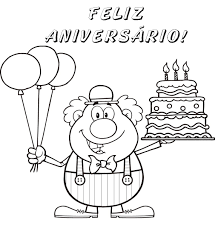 Páginas para colorir de aniversário para crianças,. Desenhos De Feliz Aniversario Para Colorir Imprimir Cartao Postal