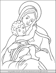 Mary Mother Of God Coloring Page Catholic Coloring Jesus Coloring Pages Cross Coloring Page