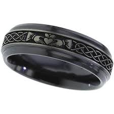 Claddagh Black Zirconium Ring Black Wedding Band Black Etsy Irish Wedding Rings Celtic Knot Wedding Ring Heart Shaped Wedding Rings