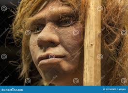 Scultura di neanderthal immagine editoriale. Immagine di faccia