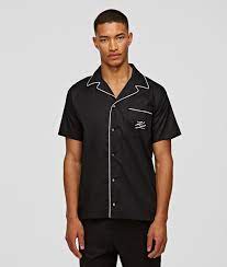 Short Sleeved Piped Pyjama Shirt Karl Lagerfeld Collections By Karl Lagerfeld Karl Com