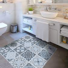 Tile trends for bathroom and powder room flooring. Alwayspon Vinyl Floor Wall Tiles Sticker Waterproof Non Slip Splashback Tiles Decal For Kitchen Bathroom Self Adhesive Peel And Stick Pvc Diy Home Decor 20x20 50x50cm 4 Pcs Buy Online In Bahamas At Bahamas Desertcart Com Productid
