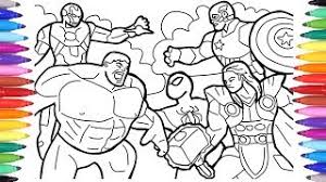 In this superhero outing, robert downey, jr. Avengers Coloring Pages Coloring The Avengers Squad Spiderman Iron Man Hulk Captain America Youtube