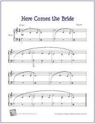 Here Comes The Bride Free Easy Piano Sheet Music Piano Sheet Music Easy Sheet Music Printable Sheet Music