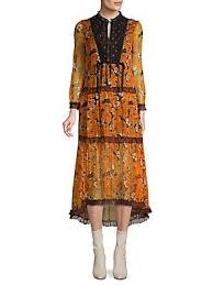 Coach Coach 1941 Rose Print Ruffle Trim Maxi Dress Maxi Dress Dresses Ruffle Trim