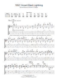 1952 vincent black lightning is a song by guitarist richard thompson from his 1991 album rumor and sigh. 1952 Vincent Black Lightning Sheet Music Richard Thompson Guitar Tab