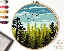 Find patterns for kids, adults, and home. Landscape Modern Cross Stitch Pattern Nature Counted Cross Etsy Vyshivka Schetnym Krestom Vyshivka Krestom Hudozhestvennye Idei
