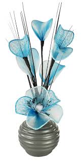 Dark teal and orange boho bouquet, boutonnière, hair comb and corsage, sola and artificial flowers. Dark Grey Vase With Teal Blue And White Artificial Flowers Ornaments For Living Room Window Sill Home Accessories 32cm Buy Online In Sint Maarten At Sintmaarten Desertcart Com Productid 60897426