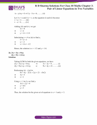 RD Sharma Solutions for Class 10 Maths Chapter 3 Pair of Linear Equations  in Two Variables Exercise 3.3