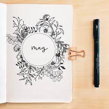 Weekly spread in the leuchtturm using sunshine sticker. Bullet Journal Monthly Cover Page May Cover Page Flower Drawings Hand Letterin Bullet Journal Cover Page Bullet Journal Inspiration Bullet Journal Themes