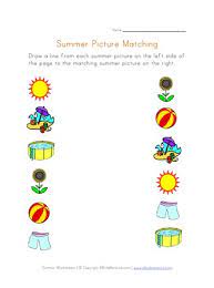 summer picture matching worksheet all kids network