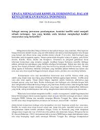 Umumnya contoh konflik di indonesia disebabkan adanya perbedaan suku, etnis, agama. Doc Upaya Mengatasi Konflik Horisontal Dalam Kemajemukan Bangsa Indonesia Kukuh Sungkawa Academia Edu