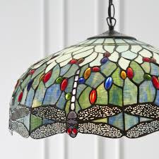 Add atmospheric lighting to any room in your home with our collection of lamp shades. Interiors 1900 66148 Blue Dragonfly Large Tiffany 3 Light Ceiling Pendant With A Dark Bronze Finish Castlegate Lights