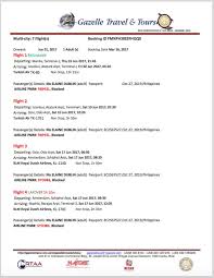 Philippine Airlines Ticket Sample United Airlines And Travelling