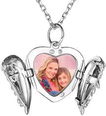 Custom4u Medaillon Photo Personnalisable Collier Coeur Arbre De Vie Pendentif Porte Photo P Pendentif Porte Photo Medaillon Coeur Pendentifs En Argent Sterling
