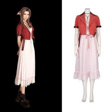 Game Cosplay Final Fantasy Vii Aerith Gainsborough Costume Customize Outfit  Party Halloween Womens Girl 