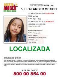 Amber es un retroacrónimo en inglés de america's missing: Alerta Amber Mexico Oficial Fotos Facebook