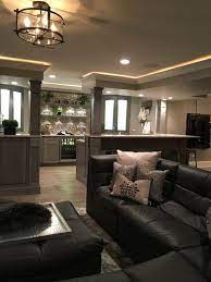 When browsing basement remodeling ideas, always think in terms of your family's needs and whether the space could best serve as your playroom, media room, home bar or storage space — or all of the above. Basement Ideas The Theme Of This Whole Lower Level Is Mainly To Be An Extension Of Our Home And For It To Not Feel As If Yo Cozy Basement Basement Design