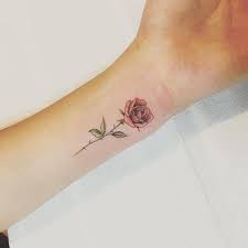Red ink flower small hand tattoo mia.mk3/instagram . Red Rose Tattoo On The Inner Wrist Small Rose Tattoo Rose Tattoos On Wrist Tiny Rose Tattoos