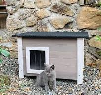 Maison Isolées pour Chats D'extérieur, Niche pour Chat, Maison pour Animaux  de Compagnie Résistante aux Intempéries et Chaude en Hiver, Maison Lapin :  ...