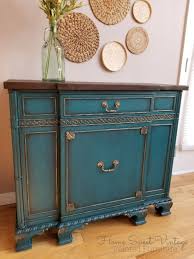 Vintage 1940 S Buffet Updated By Home Sweet Vintage Painted Furniture Painted In A Beautiful Peacock Color The Painted Furniture Furniture Colorful Furniture