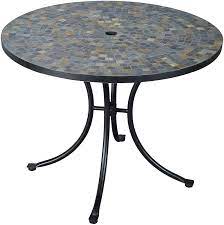 This decorative wood side table will add a unique and eclectic addition to your garden, courtyard, or indoor living area. Amazon Com Stone Harbor Slate Tile Top Outdoor Dining Table By Home Styles Patio Dining Tables Garden Outdoor
