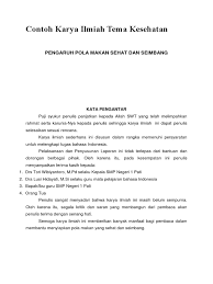 Contoh karya ilmiah sederhana tentang kesehatan. Contoh Karya Ilmiah Tema Kesehatan